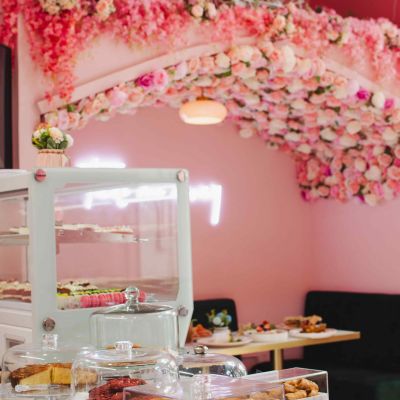 Interior of La Vie Belle Miami Beach with signature floral dome decor